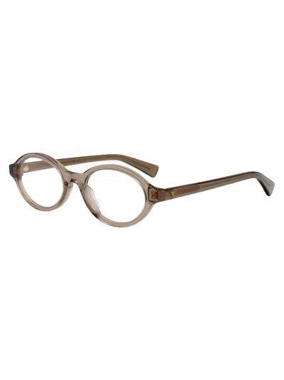 Bottega Veneta Brown-brown-transparent Acetate Glasses In Gray