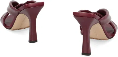 Bottega Veneta Leather Cross Strap Square Toe Mules In Brown