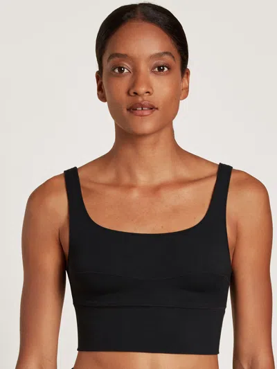 Calida Black Cotton Tencel Bustier In Black
