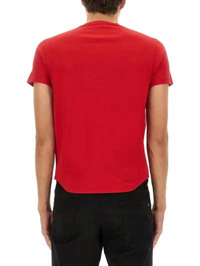 Dsquared2 D2 X Magliano Red Crewneck T-shirt With Maxi Print On The Front In Cotton Man In Multi