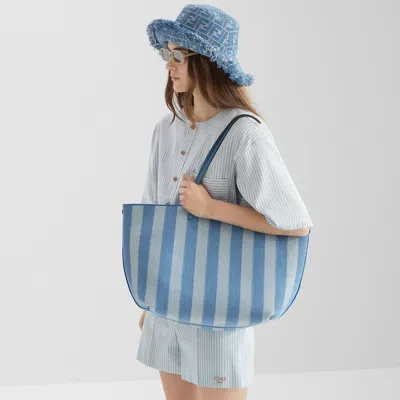 Fendi Women Embroidered Jacquard Large Roll Shopping Bag In Multi