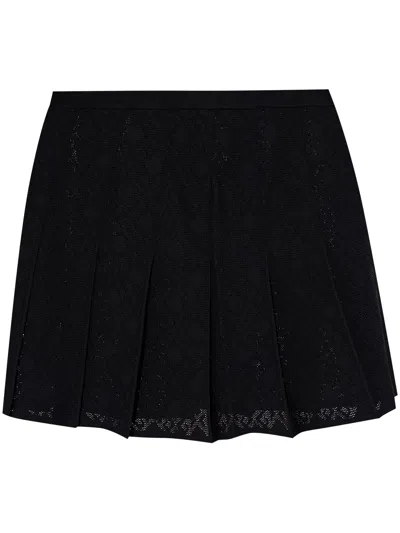 Givenchy Black Pleated Viscose Skirt In Black