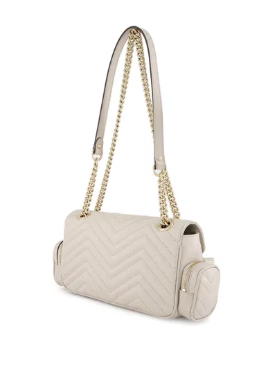 Gucci Quilted Leather Shoulder Bag With Chain Strap In Neutral