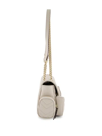Gucci Quilted Leather Shoulder Bag With Chain Strap In Neutral