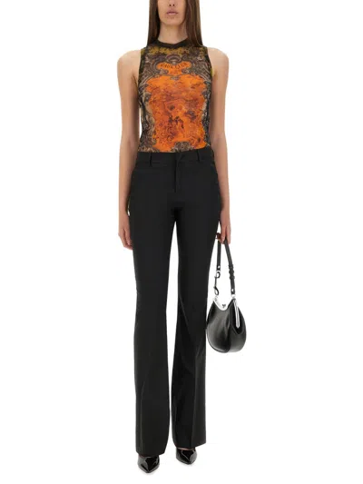 Jean Paul Gaultier Women Printed Tulle Tank Top In Orange