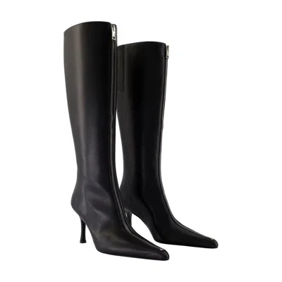 Alexander Wang 85mm Vera Zip-detail Pointed-toe Boots In Black