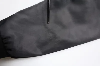 Pre-owned Dolce & Gabbana Black Lambskin Leather Biker Full Zip Men's Jacket ()