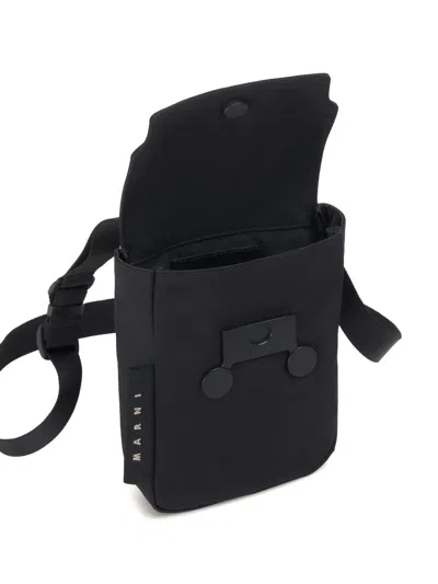 Marni Crossbody Bag With Logo Lettering In Brown