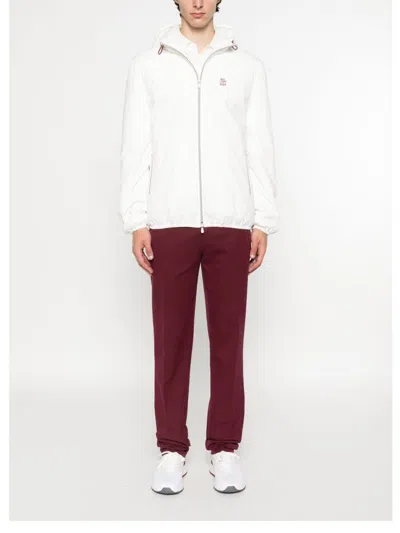 Brunello Cucinelli Men Nylon Blouson Jacket In White