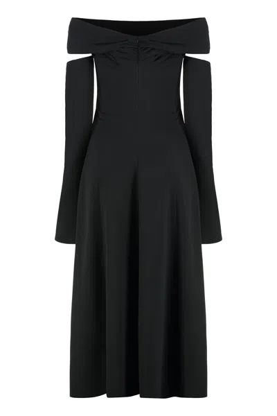 Alberta Ferretti Herno Black Nylon Skirt Elastic Waist In Black