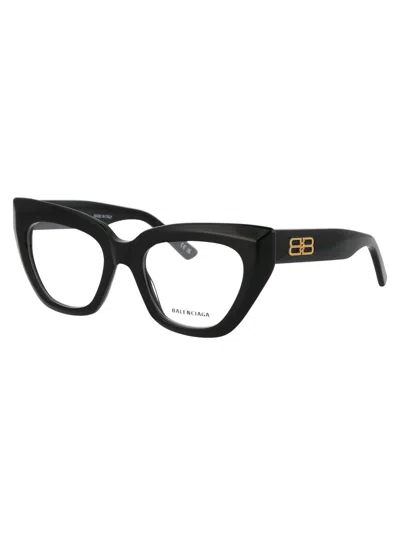 Balenciaga Black Black Transparent Acetate Glasses In Black