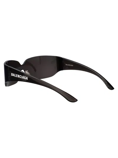Balenciaga Grey-grey-grey Nylon Sunglasses In Black