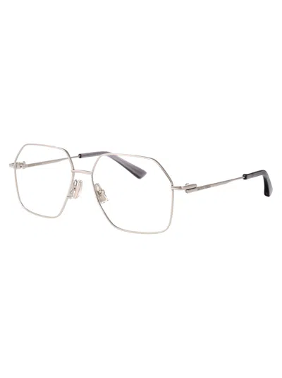 Bottega Veneta Silver-silver-transparent Metal Glasses In Metallic