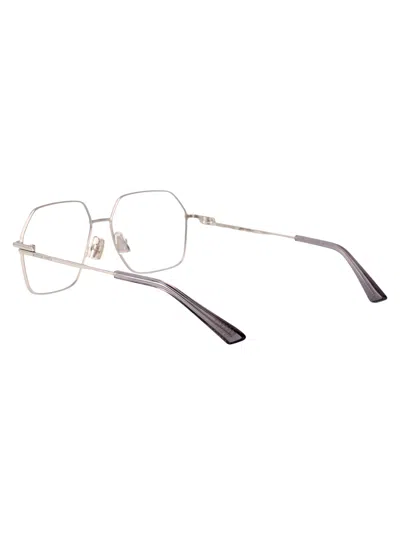 Bottega Veneta Silver-silver-transparent Metal Glasses In Metallic