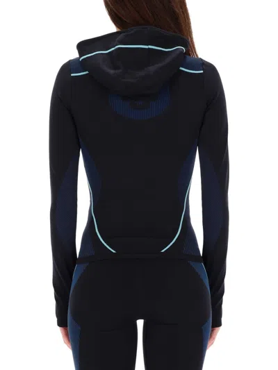 Casablanca Form-fitting Hooded Shirt With High Collar And Contour Detailing In Black