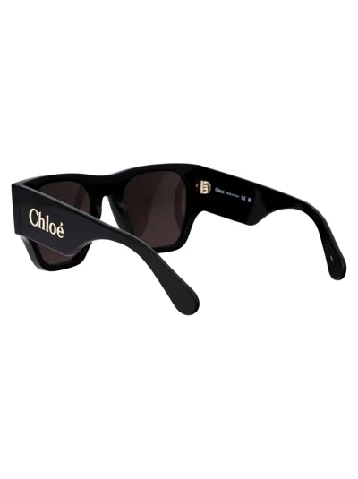 Chloé Black Black Grey Acetate Sunglasses In Black
