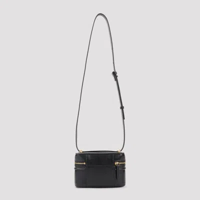 Chloé Black Buffalo Leather Horse Medal Shoulder Bag In Black