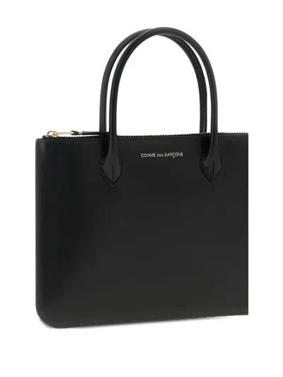 Comme Des Garçons Wallet Zip Pouch With Two Handles In Black