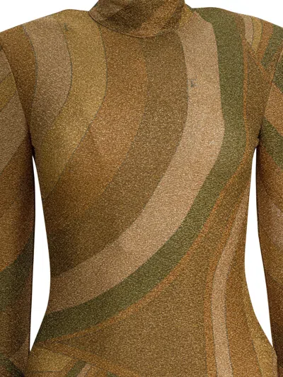 Pucci Iride Print Mock-neck Top In Multi