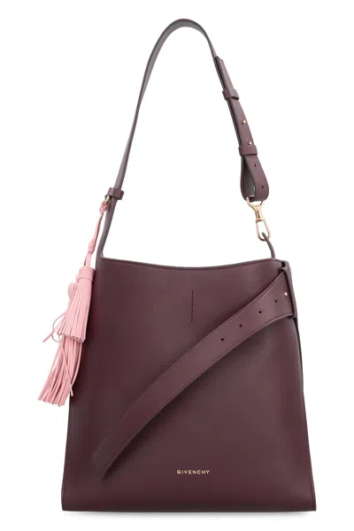 Givenchy Medium Belted Hobo Bag In Leather In Burgundy
