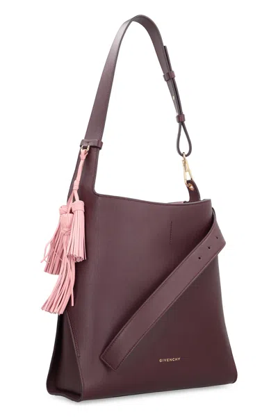 Givenchy Medium Belted Hobo Bag In Leather In Burgundy