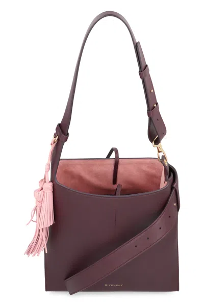 Givenchy Medium Belted Hobo Bag In Leather In Burgundy