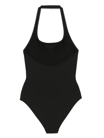 Gucci Black Stretch Nylon Swimsuit In Multi