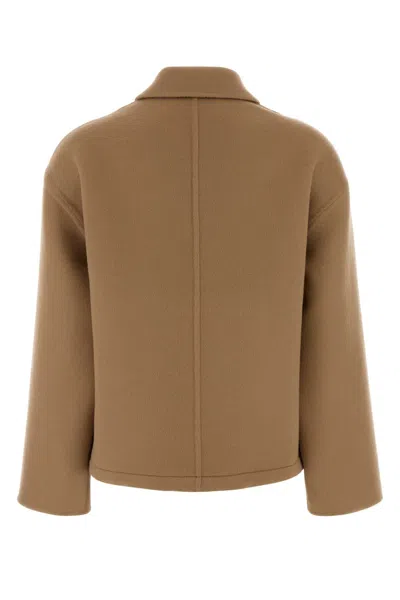 Gucci Wool Zip-up Jacket In Brown