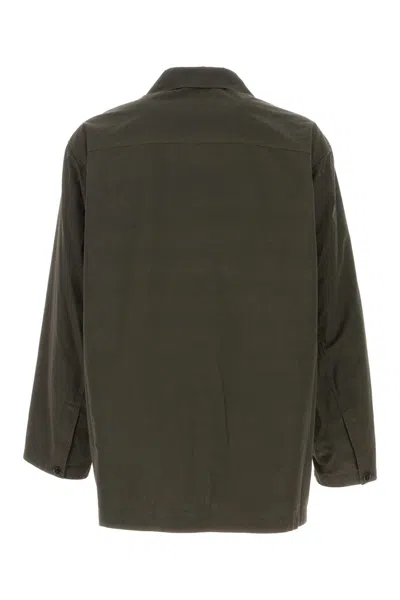 Lemaire Brown Cotton Jacket In Green