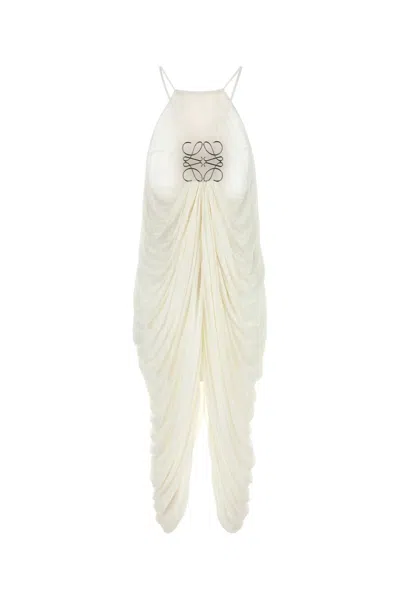 Loewe White Silk Dress In White