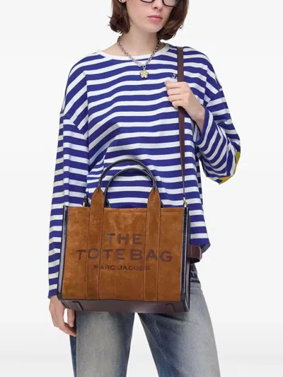 Marc Jacobs Borsa A Mano The Suede Small Tote Bag Copper In Brown