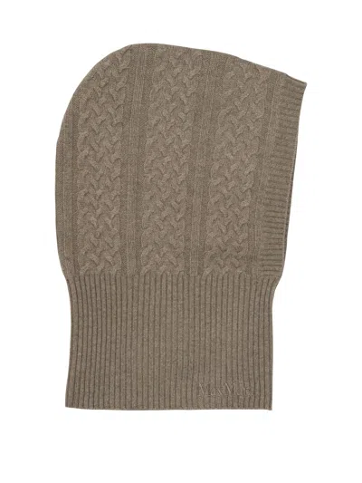 Max Mara Beige Cashmere Hat In Gray