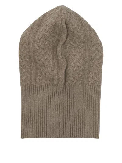 Max Mara Beige Cashmere Hat In Gray