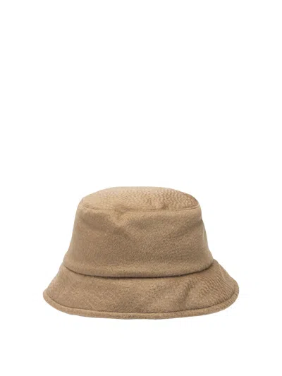 Max Mara Bucket Hat In Camel And Teddy In Brown