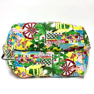 Pre-owned Dolce & Gabbana Gold Multi-color Canvas Leather Tote Bag ()