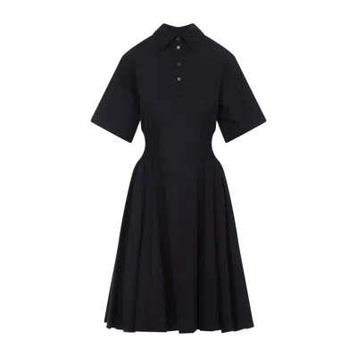 Loewe Black Cotton Short Sleeve Dress In Black