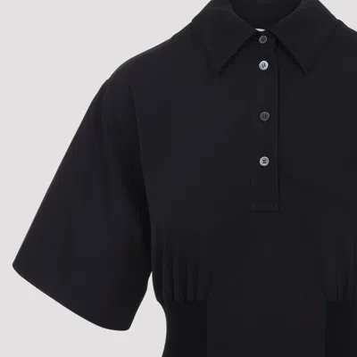 Loewe Black Cotton Short Sleeve Dress In Black