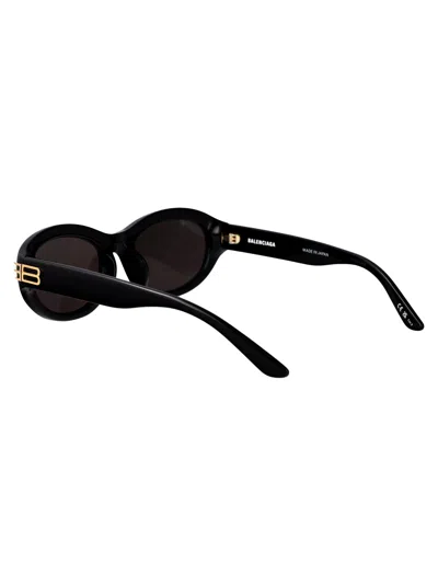 Balenciaga Black-black-grey Recycled Acetate Sunglasses In Black