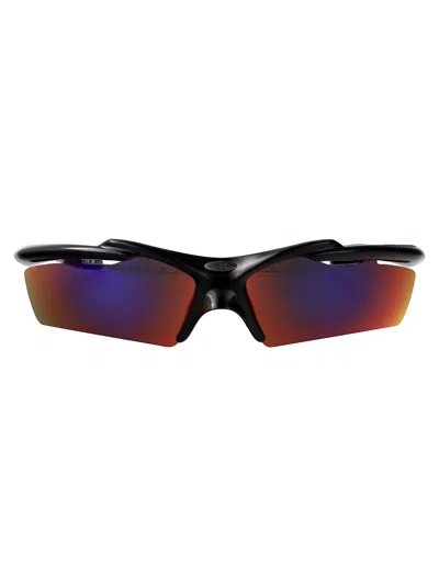Balenciaga Black-black-violet Bio Injection Sunglasses In Black
