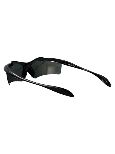 Balenciaga Black-black-violet Bio Injection Sunglasses In Black