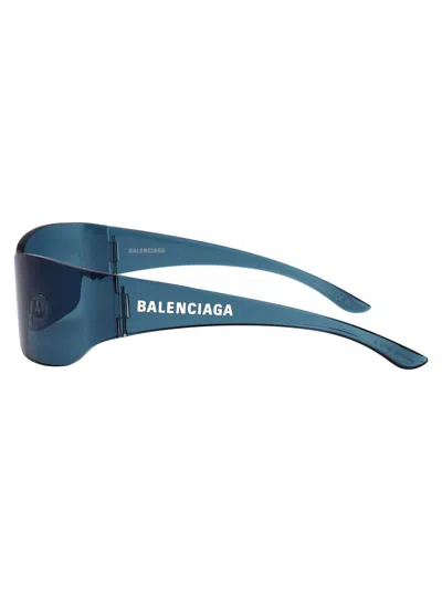 Balenciaga Blue-blue-blue Nylon Sunglasses In Blue