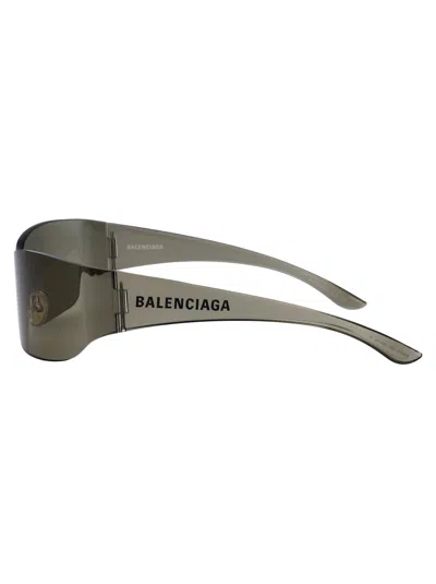 Balenciaga Brown-brown-brown Nylon Sunglasses In Black