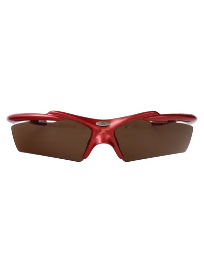 Balenciaga Red-red-brown Bio Injection Sunglasses In Brown