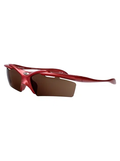 Balenciaga Red-red-brown Bio Injection Sunglasses In Brown