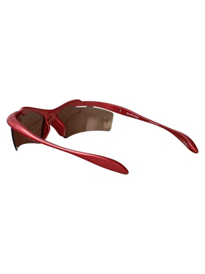 Balenciaga Red-red-brown Bio Injection Sunglasses In Brown