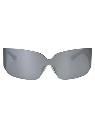 Balenciaga Silver-silver-silver Nylon Sunglasses In Gray