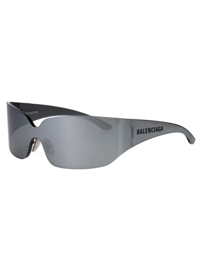 Balenciaga Silver-silver-silver Nylon Sunglasses In Gray