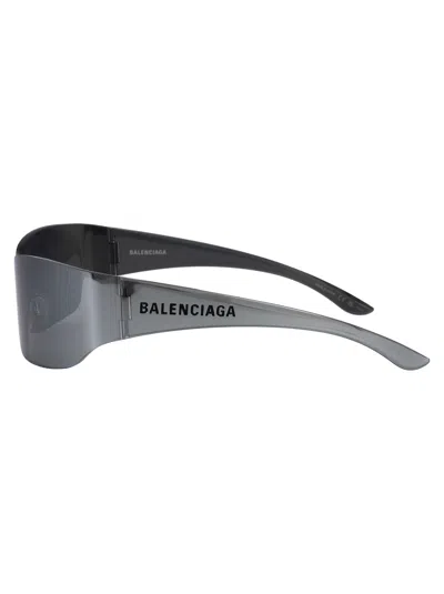 Balenciaga Silver-silver-silver Nylon Sunglasses In Gray