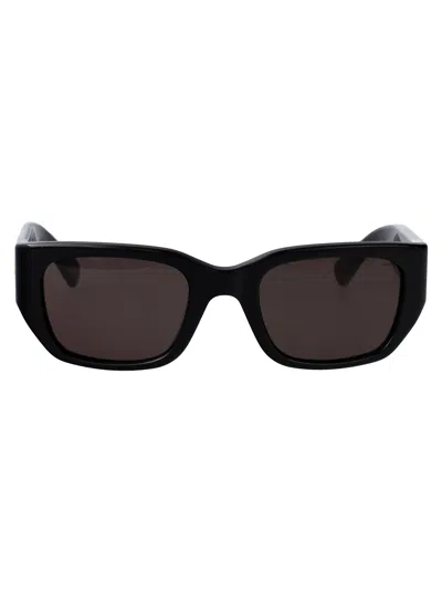 Bottega Veneta Black-black-grey Recycled Acetate Sunglasses In Black