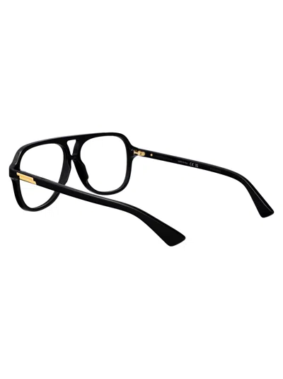 Bottega Veneta Black-black-transparent Recycled Acetate Glasses In Black